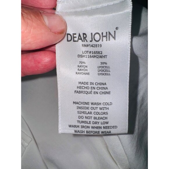 Dear John White Soft Ruffled Cottage Core Peasent Feminine L/S Large Blouse - Picture 7 of 12